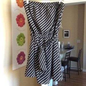 Express Strapless Striped Dress